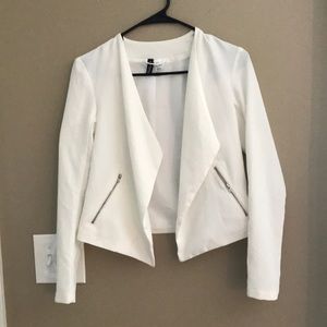 H&M white open blazer
